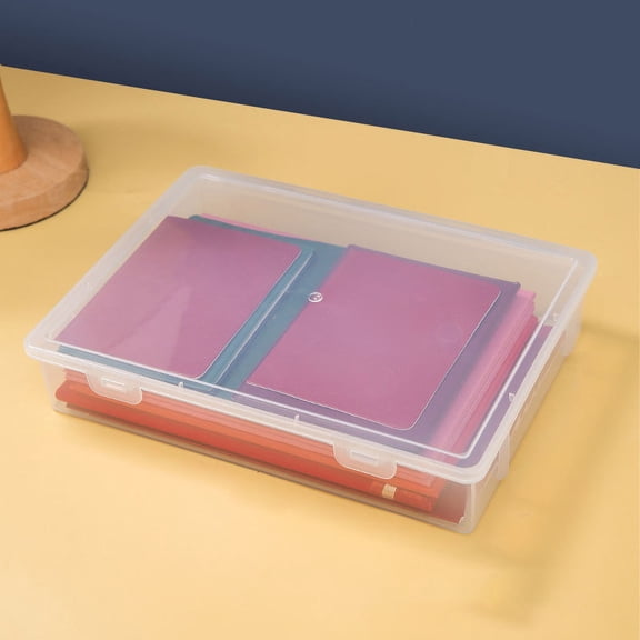 Dyegold Waterproof Transparent Document Storage Box A4 File Organizer Case with Lid for Certificate Passport Contracts Office Home