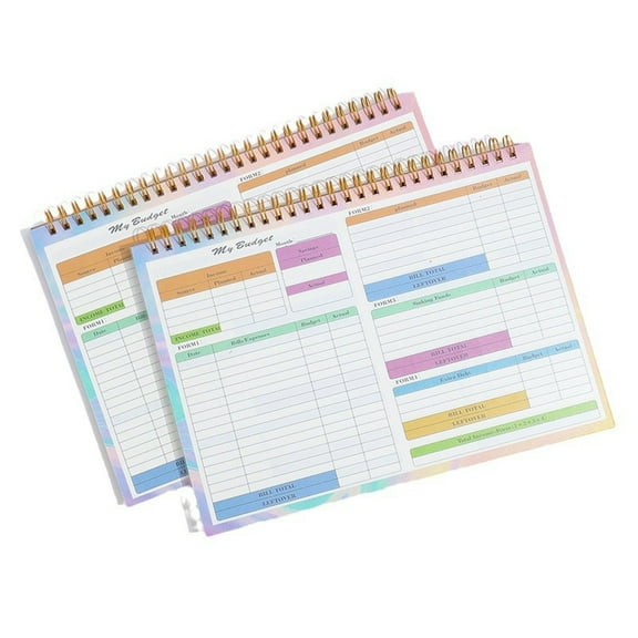 Dyegold Weekly Financial Accounting Coil Notebook Soft Leatherette Cover Budget Planner for Household Income Expense Cash Tracking