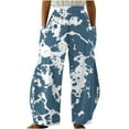 thumbnail image 1 of Dyegold Wide Leg Trouser Pants For Women Ombre Tie Dye Elastic Waist Palazzo Pants Plus Size Straight Long Pant With Pockets, 1 of 5