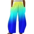 thumbnail image 1 of Dyegold Wide Leg Trouser Pants For Women Ombre Tie Dye Elastic Waist Palazzo Pants Plus Size Straight Long Pant With Pockets, 1 of 5