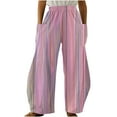 thumbnail image 1 of Dyegold Wide Leg Trouser Pants For Women Ombre Tie Dye Elastic Waist Palazzo Pants Plus Size Straight Long Pant With Pockets, 1 of 5