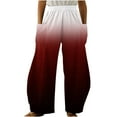 thumbnail image 1 of Dyegold Wide Leg Trouser Pants For Women Ombre Tie Dye Elastic Waist Palazzo Pants Plus Size Straight Long Pant With Pockets, 1 of 5