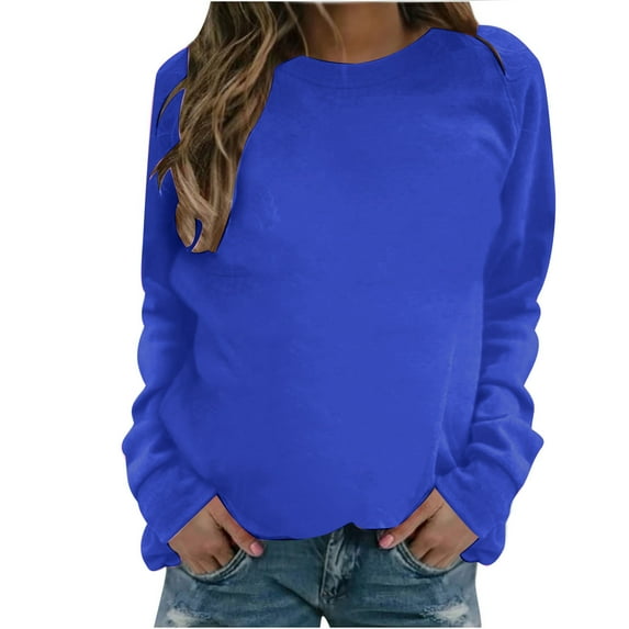 Dyegold Winter Clothes For Women Holiday Savings Y2K Winter Shirts Teen Girls Ladies Casual Long Sleeve Tops Loose Plus Size Cute Clothes Trendy Solid Oversized Sweater Hoodie Crewneck Pullover