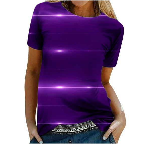 Dyegold Woman Shirts Vintage Graphic Tee Shirts Floral Printed Short Sleeve Crewneck Blouses Tops Summer Casual Loose Tunics