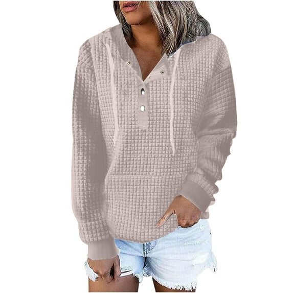 Dyegold Womans Clothing Ladies Oversized Sweatshirt For Women Cute Sweatshirt Work Office Sport Long Sleeve Halloween Tops Waffle Knit Hoodie My Orders