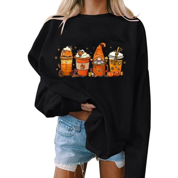 Dyegold Women'S Halloween Sweatshirt Teen Girls Cute Funny Graphic Shirts Sale Fall Sweater Work Office Sport Holiday Halloween Womens Fall Sweaters 2023 Savings
