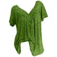 thumbnail image 1 of Dyegold Women's Boho Tops Floral V Neck Short Sleeve Summer Vintage Blouse Shirts Casual Loose Going Out Tee Tops For Women, 1 of 8