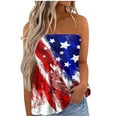 thumbnail image 1 of Dyegold Women's Striped Strapless Bandeau Tank Casual Sleeveless Summer Vacation Loose Beach Tube Top Shirt Blouse Tanks top, 1 of 5