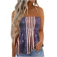 thumbnail image 1 of Dyegold Women's Striped Strapless Bandeau Tank Casual Sleeveless Summer Vacation Loose Beach Tube Top Shirt Blouse Tanks top, 1 of 5