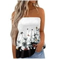 thumbnail image 1 of Dyegold Women's Striped Strapless Bandeau Tank Casual Sleeveless Summer Vacation Loose Beach Tube Top Shirt Blouse Tanks top, 1 of 5