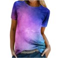 thumbnail image 1 of Dyegold Women's Summer Short Sleeve Tshirts Crew Neck Floral Printed Tunic Tees Trendy Casual Loose Plus Size Tops Blouse, 1 of 6