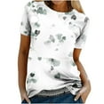 thumbnail image 1 of Dyegold Woman Shirts Vintage Graphic Tee Shirts Floral Printed Short Sleeve Crewneck Blouses Tops Summer Casual Loose Tunics, 1 of 6
