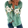 thumbnail image 1 of Dyegold Women's Sweatshirts Savings Oversized Cropped Shirts Teen Girls Comfy Work Half Zip Pullover Y2k Plus Size Ladies Sweater Casual Fleece Winter Tops Jacket Workout Floral Vintage Hoodie, 1 of 5