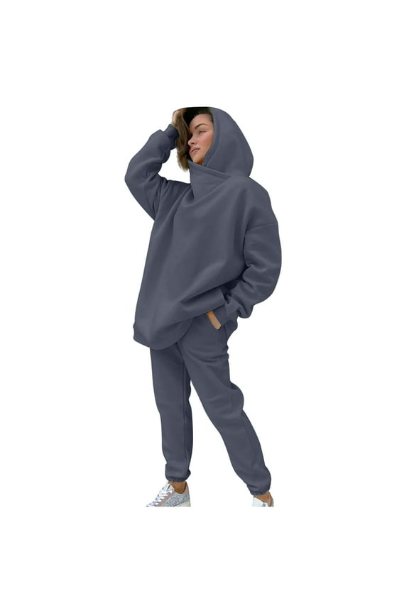 Dyegold Women's Two Piece Outfits Matching Sets Long Sleeve Hoodies Tops Pants Tracksuit Lounge Sets Teen Girls Sweatsuits