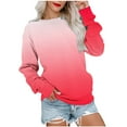 thumbnail image 1 of Dyegold Womens Casual Long Sleeve Sweatshirt Crew Neck Cute Gradient Pullover Tops Oversized Sweater Shirt Fall Fashion 2023, 1 of 5