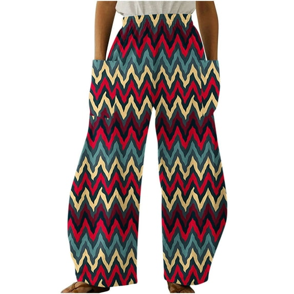 Dyegold Wide Leg Trouser Pants For Women Ombre Tie Dye Elastic Waist Palazzo Pants Plus Size Straight Long Pant With Pockets