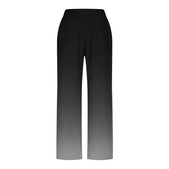 pimelu Womens Casual Wide Leg Pants Elastic Waisted Straight Long Trousers Loose Work Cargo Palazzo Pants Streetwear Cotton Linen Pants