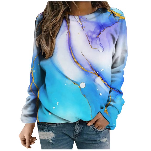 Dyegold Womens Crewneck Sweatshirt Weekly Oversized Workout Ladies Sweatshirt Floral Printed Y2k Plus Size Tops Comfy Graphic Winter Shirts Fleece Casual Jacket Vintage Teen Girls Pullover