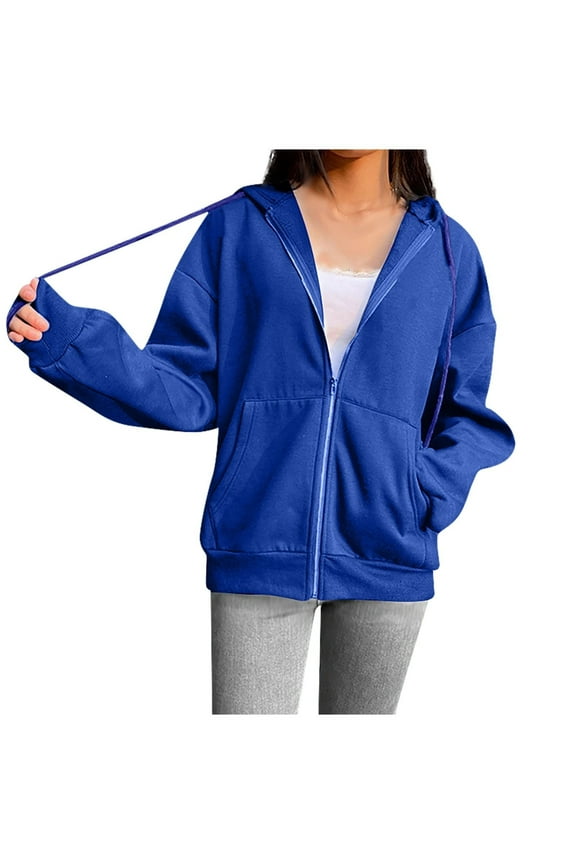 Dyegold Womens Full Zip Hoodie Prime Trendy Workout Y2k Jacket Solid Light Warm Plus Size Sweatshirt Comfy Zipper Hooded Casual Clothes Winter Fleece Hoodie Oversized Teen Girls Shirts