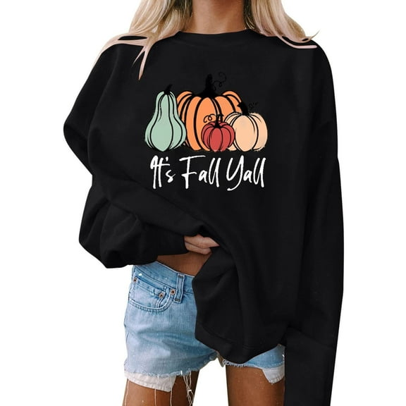 Dyegold Womens Halloween Hoodie Crewneck Oversized Casual Graphic Pullover Tops Teen Girls Ladies Pumpkin Sweatshirt Plus Size Fall Vintage Shirts Long Sleeve Hoodies Prime Sweaters