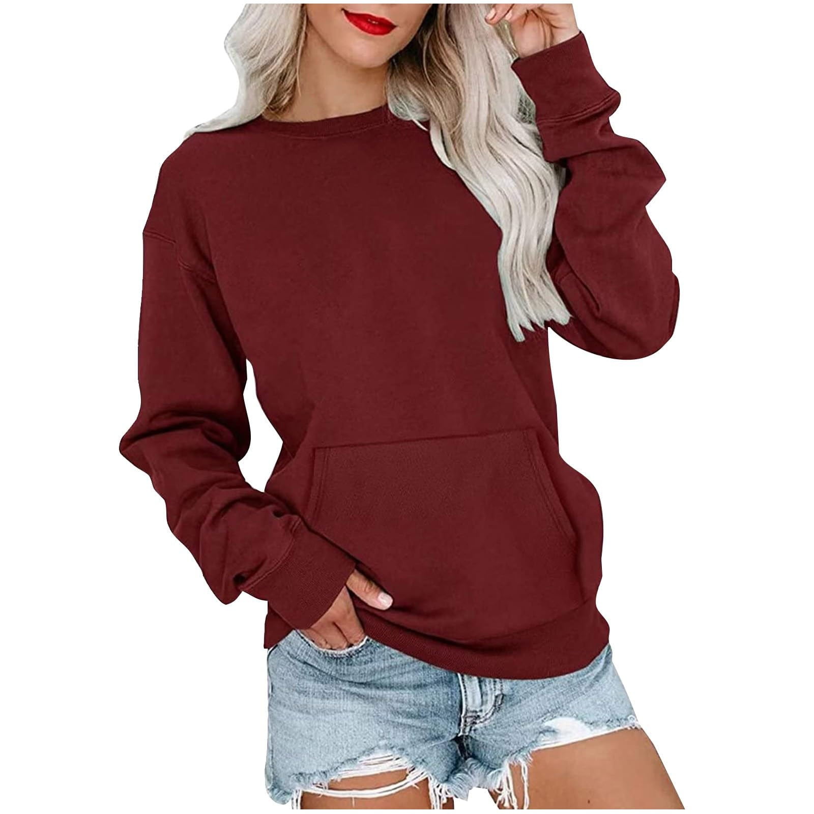 Dyegold Womens Hoodies Teen Girls Crewneck Plain Hoodies Cute