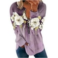 thumbnail image 1 of Dyegold Womens Long Sleeve Tops Casual Deals Comfy Y2k Casual Ladies Shirts Teen Girls Workout Floral Vintage Jacket Fleece Half Zip Pullover Winter Oversized Sweater Work Plus Size Hoodie Tops, 1 of 5