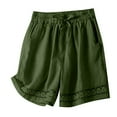 thumbnail image 1 of Dyegold Womens Shorts Elastic Waisted Wide Leg Drawstring Wide Leg Short Pants Summer Casual Loose Boho Pants With Pockets, 1 of 5