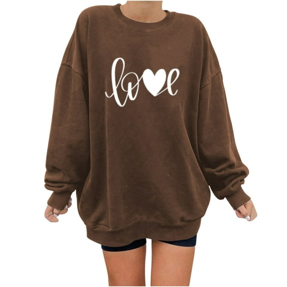 Dyegold Womens Sweatshirts Ladies Heart Print Graphic Hoodie For Women Sweatshirts For Women Fleece Holiday Vacation Halloween Oversized Hoodies Fashion $15 & Under