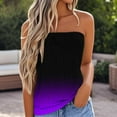 thumbnail image 1 of Dyegold Womens Tops Dressy Casual Summer Strapless Tube Tops for Women Butterfly Floral Sleeveless Casual Pleated Flowy Crop Tunic Blouses Shirt, 1 of 5