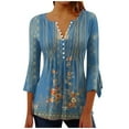 thumbnail image 1 of Dyegold Womens Tops Ladies 3/4 Length Sleeve Womens Tops 3/4 Sleeve T Shirts For Women Work Office Sport Long Sleeve ​Dressy Casual Tops ​Summer Tops For Women 2023 Trendy Sexy Casual ​My Orders, 1 of 5