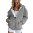 thumbnail image 1 of Dyegold Zip Up Hoodie Women Weekly Deals Trendy Casual Comfy Oversized Jacket Plus Size Y2k Zipper Hooded Shirts Workout Teen Girls Coats Winter Fleece Hoodie Ladies Solid Light Sweatshirt Sweater, 1 of 3
