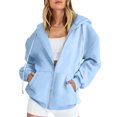 thumbnail image 1 of Dyegold Zip Up Hoodies For Women Teen Girls Cute Y2k Hoodies Fall Long Sleeve Full Zip Jackets Hooded Sweatshirt With Pocket, 1 of 8