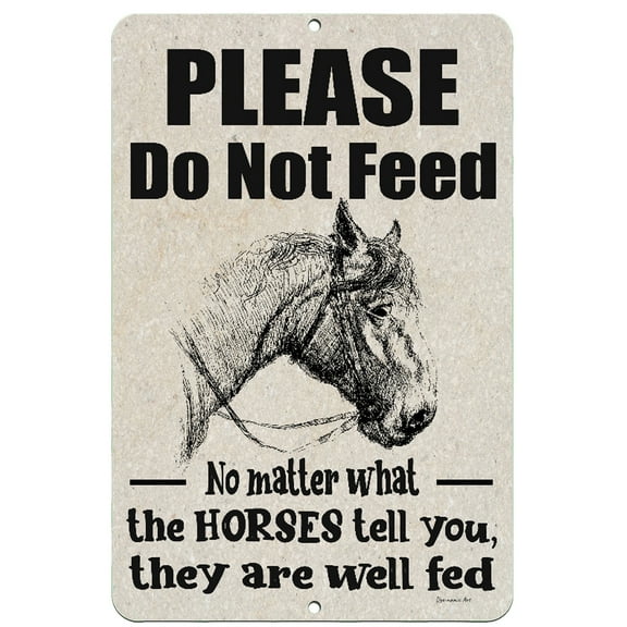 Dyenamic Art Funny Horse Sign – Do Not Feed the Horses Farmhouse Gift – 8x12