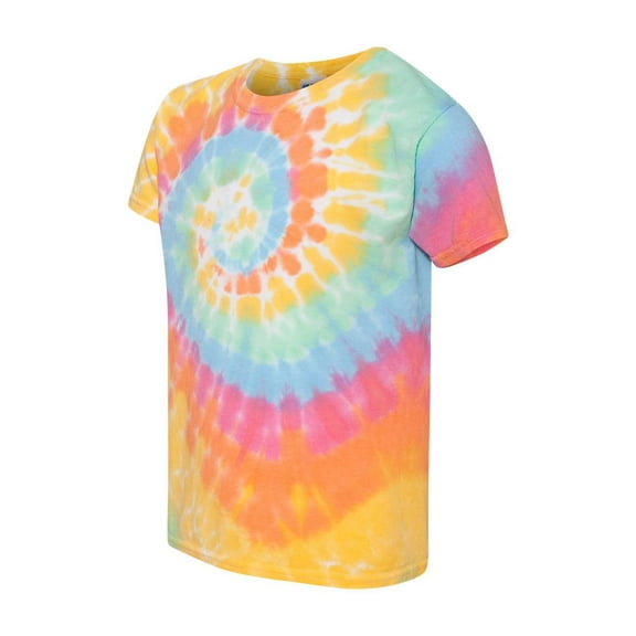 Dyenomite Girl's Short Sleeve Multi Spirals T-shirt