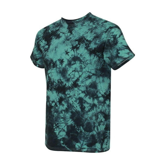 Dyenomite - Crystal Tie-Dyed T-Shirt - 200CR - Black/ Teal - Size: S