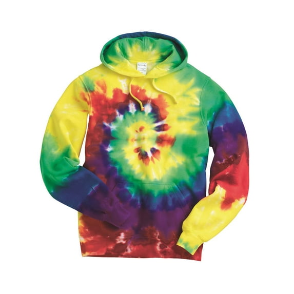 Dyenomite - Multi-Color Spiral Hooded Tie-Dyed Sweatshirt - 854MS
