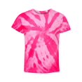 thumbnail image 1 of Gildan Tie Dye 68B Youth Neon One-Color Pinwheel Tee Shirt - Neon Pink, Medium, 1 of 3