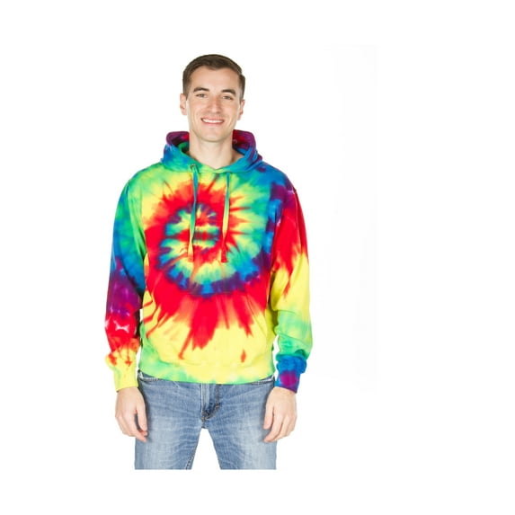 Dyenomite Rainbow Spiral Pullover Hooded Sweatshirt, Style 854MS
