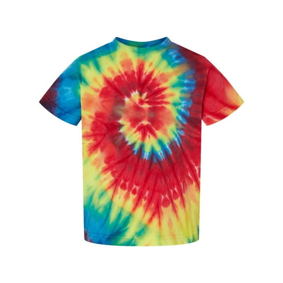Dyenomite - Toddler Spiral Tie-Dyed T-Shirt - 330MS - Rainbow - Size: 5/6