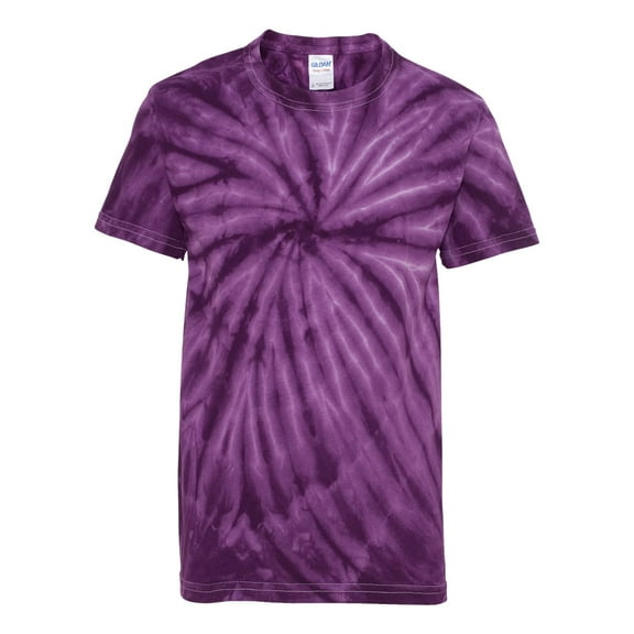 Dyenomite - Youth Cyclone Pinwheel Tie-Dyed T-Shirt - 20BCY - Purple - Size: S