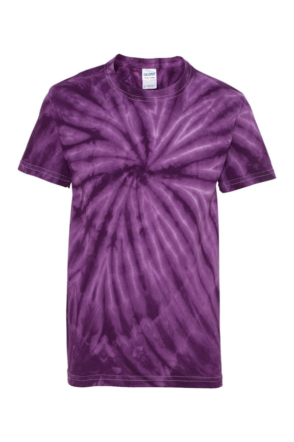 - Youth Cyclone Pinwheel Tie-Dyed T-Shirt - 20BCY - Purple - Size: S
