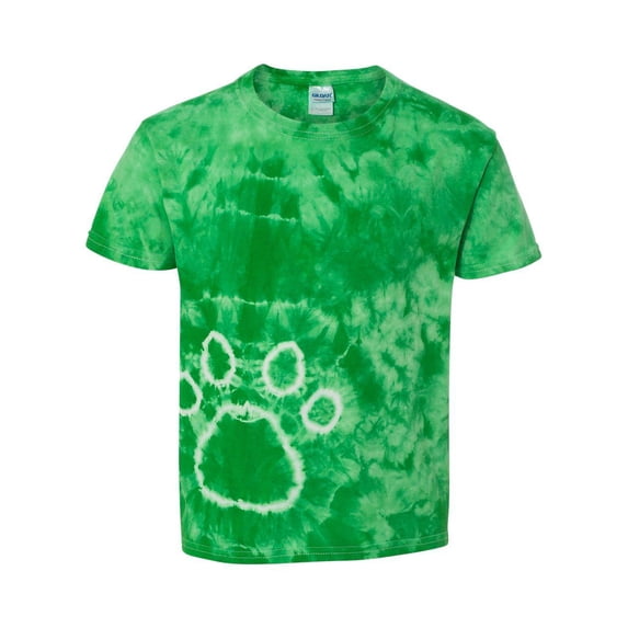 Dyenomite 20BPR Youth Pawprint Tee, Kelly - Medium
