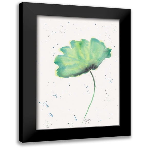 Dyer, Beverly 11x14 Black Modern Framed Museum Art Print Titled - Blue Green Poppy 2