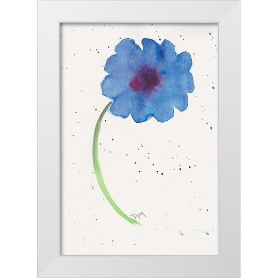 Dyer, Beverly 11x14 White Modern Wood Framed Museum Art Print Titled - Blue Poppy 1