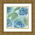 thumbnail image 1 of Dyer, Beverly 12x12 Gold Ornate Wood Framed with Double Matting Museum Art Print Titled - Blue Green Roses II, 1 of 4