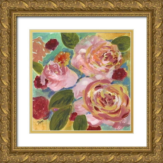 Dyer, Beverly 12x12 Gold Ornate Wood Framed with Double Matting Museum Art Print Titled - Garden Pleasures II