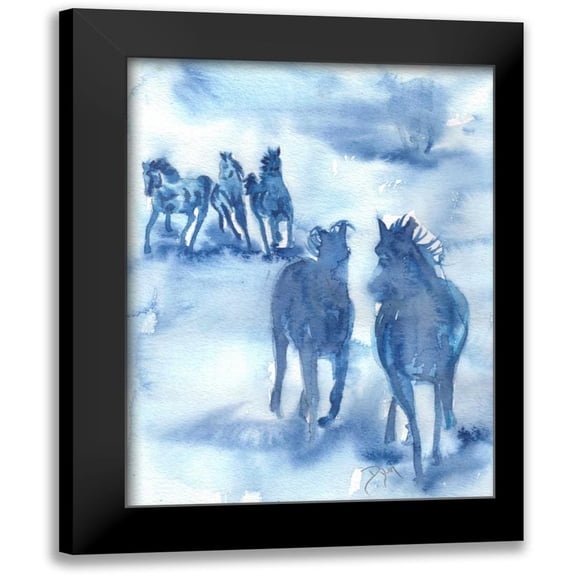 Dyer, Beverly 12x14 Black Modern Framed Museum Art Print Titled - Hooves Of Thunder