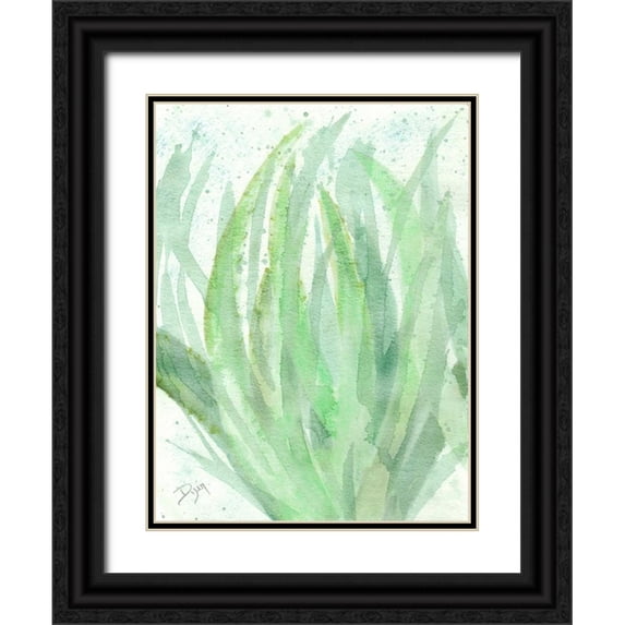Dyer, Beverly 12x14 Black Ornate Wood Framed with Double Matting Museum Art Print Titled - Into Green 1