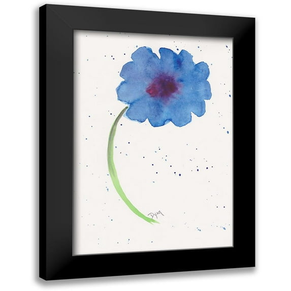 Dyer, Beverly 13x18 Black Modern Framed Museum Art Print Titled - Blue Poppy 1