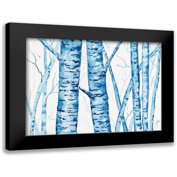 Dyer, Beverly 14x11 Black Modern Framed Museum Art Print Titled - Cool Blue Forest